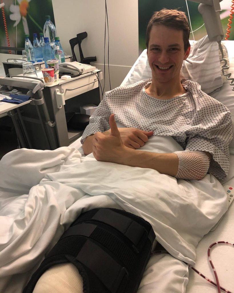 Stephan Leyhe po operacji, źródło: Instagram/@stephan.leyhe